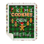 Personalized Gift Tartan Plaid Blanket Clan Halkett With Christmas Cookie Baking Crew Christmas Gift Sherpa Blanket, tartan sherpa blanket,buffalo plaid sherpa blanket,christmas sherpa blanket,Christmas Throw Blanket,green plaid sherpa blanket,green sherpa blanket