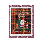 Personalized Gift Tartan Plaid Blanket Clan Denniston Orginal With Funny Santa Snowman Reindeer Merry Christmas Fleece Blanket, Home Living Room, Plaid Blanket, Tartan Blanket, Scottish Blanket, Buffalo fleece blanket, Christmas Blanket