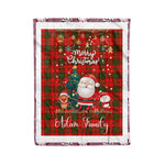 Personalized Gift Tartan Plaid Blanket Clan Adair With Funny Santa Snowman Reindeer Merry Christmas Fleece Blanket, Home Living Room, Plaid Blanket, Tartan Blanket, Scottish Blanket, Buffalo fleece blanket, Christmas Blanket