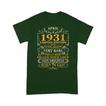 90th Birthday Gift 90 Years Old Retro Vintage April 1931 Birthday Shirt 90th Birthday Shirt - Scotstee Shop