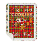 Personalized Gift Tartan Plaid Blanket Clan Hepburn With Christmas Cookie Baking Crew Christmas Gift Sherpa Blanket, tartan sherpa blanket,buffalo plaid sherpa blanket,christmas sherpa blanket,Christmas Throw Blanket,green plaid sherpa blanket,green sherpa blanket