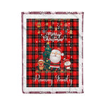Personalized Gift Tartan Plaid Blanket Clan Ramsay With Funny Santa Snowman Reindeer Merry Christmas Fleece Blanket, Home Living Room, Plaid Blanket, Tartan Blanket, Scottish Blanket, Buffalo fleece blanket, Christmas Blanket