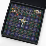 To My Beautiful Soulmate Necklace In Your Eyes I Have Found My Home Clan MacRae Hunting Modern Tartan Cross Dancing Necklace