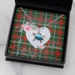 Sea Turtle Necklace Gift for My Beautiful Girlfriend Valentines Necklace Clan Prince of Wales Tartan Blue Turtle Necklace