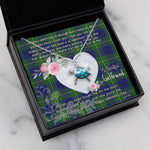 Sea Turtle Necklace Gift for My Beautiful Girlfriend Valentines Necklace Clan Johnson Tartan Blue Turtle Necklace