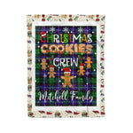 Fleece Blanket - Personalized Gift Tartan Plaid Blanket Clan Mitchell With Christmas Cookie Baking Crew Christmas Gift Fleece Blanket