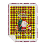 Personalized Gift Tartan Plaid Blanket Clan Jardine Yellow With Funny Santa Snowman Reindeer Merry Christmas Gift Sherpa Blanket, blue plaid sherpa blanket,blue tartan sherpa blanket,Buchan,buffalo plaid sherpa blanket,christmas sherpa blanket,Christmas Throw Blanket