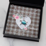 Sea Turtle Necklace Gift for My Beautiful Girlfriend Valentines Necklace Clan Borthwick Tartan Blue Turtle Necklace