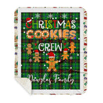 Personalized Gift Tartan Plaid Blanket Clan Douglas Hunting With Christmas Cookie Baking Crew Christmas Gift Sherpa Blanket, tartan sherpa blanket,buffalo plaid sherpa blanket,christmas sherpa blanket,Christmas Throw Blanket,green plaid sherpa blanket,green sherpa blanket