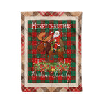 Personalized Gift Plaid Tartan Blanket Clan Erskine With Moose Lover Xmas Gift Santa Riding Christmas Fleece Blanket