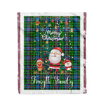 Personalized Gift Tartan Plaid Blanket Clan Forsyth Modern With Funny Santa Snowman Reindeer Merry Christmas Fleece Blanket, Christmas Blanket, Plaid Blanket, Tartan Blanket,Scottish Blanket