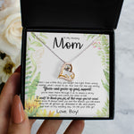 To My Amazing Mom Necklace From Son Little Boy You Taught Me Right Mom Birthday Gift For Her Mother's Day Forever Love Necklace