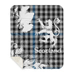 Scotstee Shop - Tartan Blanket Thistle and Lion Scottish Clan Gladstone Plaid Blanket - Sherpa Blanket