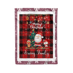 Personalized Gift Tartan Plaid Blanket Clan Ewing With Funny Santa Snowman Reindeer Merry Christmas Fleece Blanket, Home Living Room, Plaid Blanket, Tartan Blanket, Scottish Blanket, Buffalo fleece blanket, Christmas Blanket