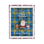 Personalized Gift Tartan Plaid Blanket Clan Laing With Funny Santa Snowman Reindeer Merry Christmas Fleece Blanket, Home Living Room, Plaid Blanket, Tartan Blanket, Scottish Blanket, Buffalo fleece blanket, Christmas Blanket