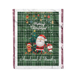 Personalized Gift Tartan Plaid Blanket Clan MacDonald Lord Of The Isles With Funny Santa Snowman Reindeer Merry Christmas Fleece Blanket, Home Living Room, Plaid Blanket, Tartan Blanket, Scottish Blanket, Buffalo fleece blanket, Christmas Blanket