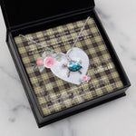 Sea Turtle Necklace Gift for My Beautiful Girlfriend Valentines Necklace Clan Dunlop Hunting Tartan Blue Turtle Necklace