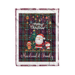 Personalized Gift Tartan Plaid Blanket Clan Macdonald With Funny Santa Snowman Reindeer Merry Christmas Fleece Blanket, Home Living Room, Plaid Blanket, Tartan Blanket, Scottish Blanket, Buffalo fleece blanket, Christmas Blanket
