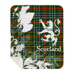 Sherpa Blanket - Tartan Blanket Thistle and Lion Scottish Clan Bisset Plaid Blanket, plaid sherpa blanket queen,purple sherpa blanket,queen sherpa blanket,queen size sherpa blanket,red sherpa blanket,scottish tartan blankets,sherpa blanket,sherpa christmas blanket