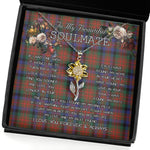To My Beautiful Soulmate Sunflower Necklace In Your Eyes I Have Found My Home Clan MacDuff Hunting Modern Tartan Jewelry For Girlfriend, Tartan Sunflower Pendant Necklace, Scottish Tartan Jewelry, valentine necklace, necklace girlfriend, necklace for wife, cute necklaces for girlfriend, jewelry for girlfriend, to my soulmate necklace, to my future wife necklace