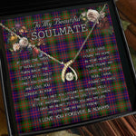To My Beautiful Soulmate Necklace In Your Eyes I Have Found My Home Clan MacDonell Of Glengarry Modern Tartan Wishbone Dancing Necklace