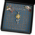 To My Beautiful Soulmate Sunflower Necklace In Your Eyes I Have Found My Home Clan Thomson Dress Tartan Jewelry For Girlfriend, Tartan Sunflower Pendant Necklace, Scottish Tartan Jewelry, valentine necklace, necklace girlfriend, necklace for wife, cute necklaces for girlfriend, jewelry for girlfriend, to my soulmate necklace, to my future wife necklace