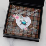 Sea Turtle Necklace Gift for My Beautiful Girlfriend Valentines Necklace Clan Cameron Of Erracht Weathered Tartan Blue Turtle Necklace