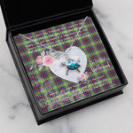 Sea Turtle Necklace Gift for My Beautiful Girlfriend Valentines Necklace Clan Clephane Tartan Blue Turtle Necklace