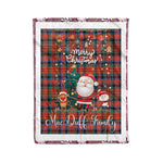 Personalized Gift Tartan Plaid Blanket Clan MacDuff Ancient With Funny Santa Snowman Reindeer Merry Christmas Fleece Blanket, Home Living Room, Plaid Blanket, Tartan Blanket, Scottish Blanket, Buffalo fleece blanket, Christmas Blanket