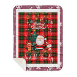Personalized Gift Tartan Plaid Blanket Clan Nesbitt With Funny Santa Snowman Reindeer Merry Christmas Gift Sherpa Blanket, blue plaid sherpa blanket,blue tartan sherpa blanket,Buchan,buffalo plaid sherpa blanket,christmas sherpa blanket,Christmas Throw Blanket