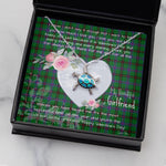 Sea Turtle Necklace Gift for My Beautiful Girlfriend Valentines Necklace Clan Davidson Modern Tartan Blue Turtle Necklace
