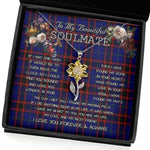 To My Beautiful Soulmate Sunflower Necklace In Your Eyes I Have Found My Home Clan Home Modern Tartan Jewelry For Girlfriend, Tartan Sunflower Pendant Necklace, Scottish Tartan Jewelry, valentine necklace, necklace girlfriend, necklace for wife, cute necklaces for girlfriend, jewelry for girlfriend, to my soulmate necklace, to my future wife necklace