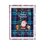 Personalized Gift Tartan Plaid Blanket Clan McCorquodale With Funny Santa Snowman Reindeer Merry Christmas Fleece Blanket, Home Living Room, Plaid Blanket, Tartan Blanket, Scottish Blanket, Buffalo fleece blanket, Christmas Blanket