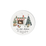 Scotstee Shop - Personalize Name Family New House Christmas Ornament Watercolor Fireplace