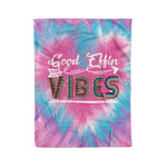 Scotstee Shop - Scotstee Shop Blanket Good Effin Vibes Hippie Boho Pink Heart Tie Dye Rainbow Hippie Fleece Blanket