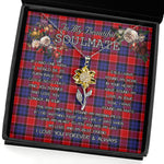To My Beautiful Soulmate Sunflower Necklace In Your Eyes I Have Found My Home Clan Haldane Tartan Jewelry For Girlfriend, Tartan Sunflower Pendant Necklace, Scottish Tartan Jewelry, valentine necklace, necklace girlfriend, necklace for wife, cute necklaces for girlfriend, jewelry for girlfriend, to my soulmate necklace, to my future wife necklace