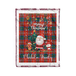 Personalized Gift Tartan Plaid Blanket Clan Chisholm Ancient With Funny Santa Snowman Reindeer Merry Christmas Fleece Blanket, Home Living Room, Plaid Blanket, Tartan Blanket, Scottish Blanket, Buffalo fleece blanket, Christmas Blanket