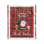 Personalized Gift Tartan Plaid Blanket Clan Stuart of Bute With Funny Santa Snowman Reindeer Merry Christmas Fleece Blanket, Home Living Room, Plaid Blanket, Tartan Blanket, Scottish Blanket, Buffalo fleece blanket, Christmas Blanket