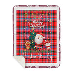 Personalized Gift Tartan Plaid Blanket Clan Preston With Funny Santa Snowman Reindeer Merry Christmas Gift Sherpa Blanket, blue plaid sherpa blanket,blue tartan sherpa blanket,Buchan,buffalo plaid sherpa blanket,christmas sherpa blanket,Christmas Throw Blanket-Recovered