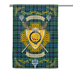 House Flag - Campbell Ancient Irish Shield Celtic Cross Tartan Garden Flag St Patrick's Day Garden Flag