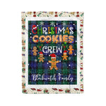 Personalized Gift Tartan Plaid Blanket Clan Blackwatch With Christmas Cookie Baking Crew Christmas Gift Blanket, Plaid Blanket, Christmas Fleece Blanket, Christmas Blanket, Tartan Blanket, Scottish Blanket, Scotland Blanket, Family Name Blanket, Custom Blanket, Personalized Blanket
