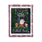 Personalized Gift Tartan Plaid Blanket Clan Lockhart Modern With Funny Santa Snowman Reindeer Merry Christmas Fleece Blanket, Home Living Room, Plaid Blanket, Tartan Blanket, Scottish Blanket, Buffalo fleece blanket, Christmas Blanket
