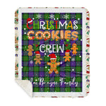 Personalized Gift Tartan Plaid Blanket Clan MacBrayne With Christmas Cookie Baking Crew Christmas Gift Sherpa Blanket, tartan sherpa blanket,buffalo plaid sherpa blanket,christmas sherpa blanket,Christmas Throw Blanket,green plaid sherpa blanket,green sherpa blanket