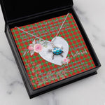Sea Turtle Necklace Gift for My Beautiful Girlfriend Valentines Necklace Clan Lennox Tartan Blue Turtle Necklace
