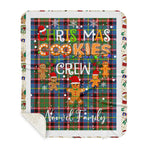 Personalized Gift Tartan Plaid Blanket Clan Norvel With Christmas Cookie Baking Crew Christmas Gift Sherpa Blanket, tartan sherpa blanket,buffalo plaid sherpa blanket,christmas sherpa blanket,Christmas Throw Blanket,green plaid sherpa blanket,green sherpa blanket