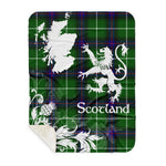 Sherpa Blanket - Tartan Blanket Thistle and Lion Scottish Clan Donald MacDonald Plaid Blanket, plaid sherpa blanket queen,purple sherpa blanket,queen sherpa blanket,queen size sherpa blanket,red sherpa blanket,scottish tartan blankets,sherpa blanket,sherpa christmas blanket