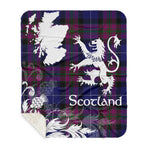 Sherpa Blanket - Tartan Blanket Thistle and Lion Scottish Clan Pride Of Scotland Plaid Blanket, plaid sherpa blanket queen,purple sherpa blanket,queen sherpa blanket,queen size sherpa blanket,red sherpa blanket,scottish tartan blankets,sherpa blanket,sherpa christmas blanket