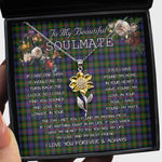 To My Beautiful Soulmate Sunflower Necklace In Your Eyes I Have Found My Home Clan Murray of Atholl Modern Tartan Jewelry For Girlfriend