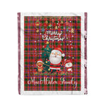 Personalized Gift Tartan Plaid Blanket Clan MacAlister With Funny Santa Snowman Reindeer Merry Christmas Fleece Blanket, Home Living Room, Plaid Blanket, Tartan Blanket, Scottish Blanket, Buffalo fleece blanket, Christmas Blanket