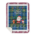 Personalized Gift Tartan Plaid Blanket Clan MacLeod Of Harris With Funny Santa Snowman Reindeer Merry Christmas Gift Sherpa Blanket, blue plaid sherpa blanket,blue tartan sherpa blanket,Buchan,buffalo plaid sherpa blanket,christmas sherpa blanket,Christmas Throw Blanket